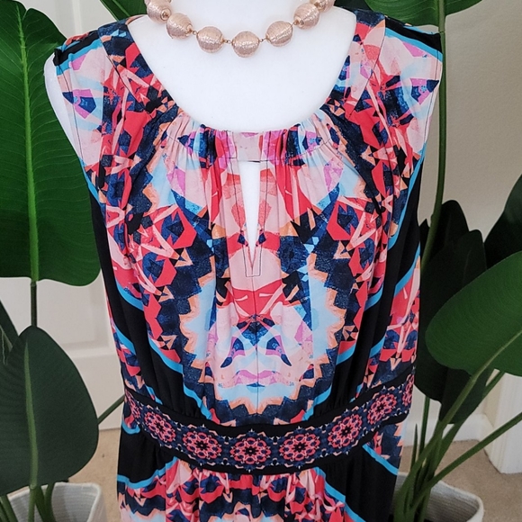 London Times - 22W - Multi-color Maxi Dress - Picture 3 of 6